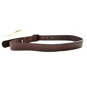 Abercrombie Fitch Brown 100% Genuine Leather Belt - 90's Y2K Youth 7-10 - 33" L